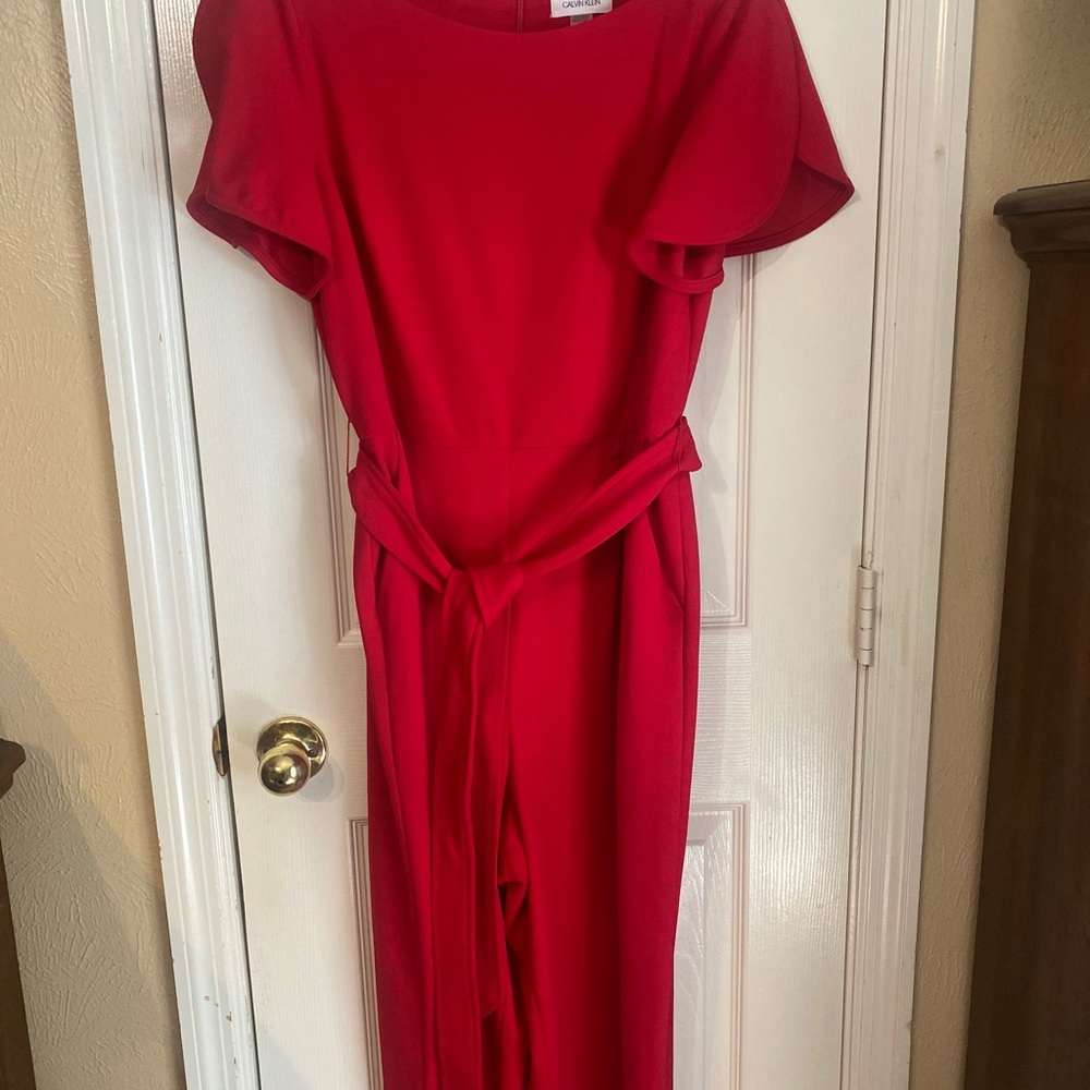 Calvin Klein Red Pantsuit